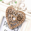 12PCS 3Styles Hollow Heart Wooden Pendants Ornaments DIY Home Wedding/Chris H5M3
