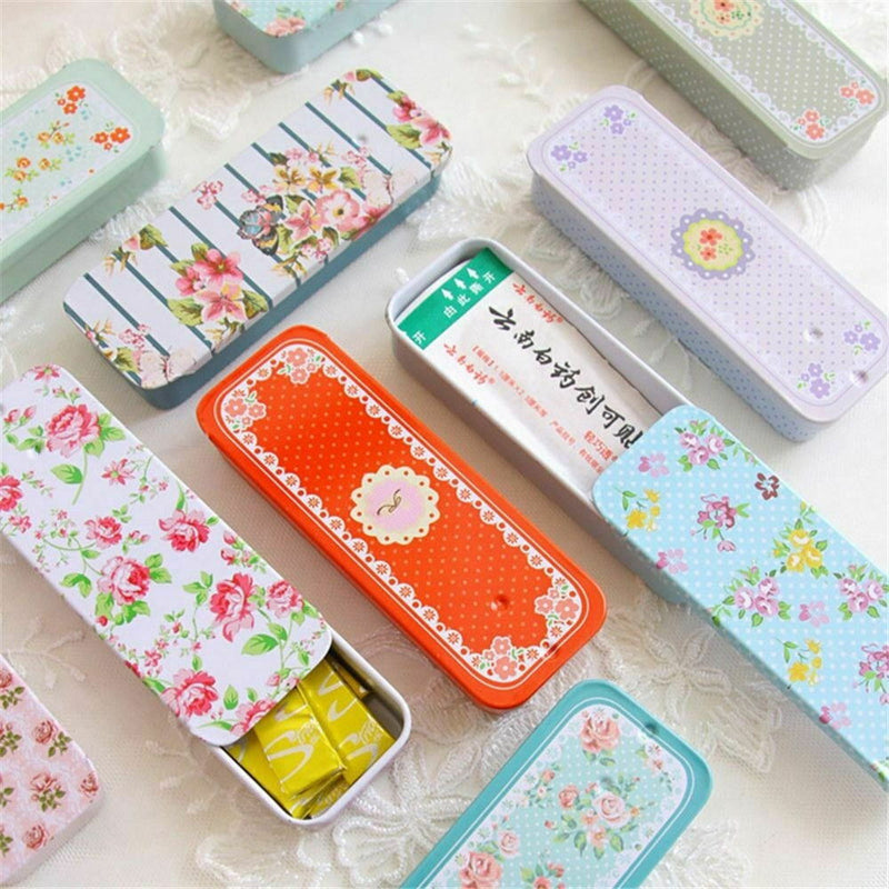 Medicine Organizer Metal Candy Box Mini Container Storage Pill Case Portable