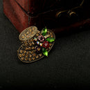 Women Fancy Hat Rhinestones Brooches Alloy Brooch Pins Fashion Jewellery