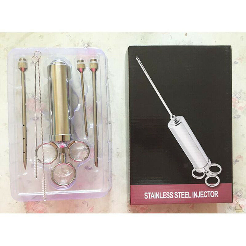 1 Set Turkey Baster Barbecue Basting Brush W/ Meat Marinade Injector