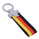/// M Stripe Nylon Band Key FOB Chain Chrome Ring Inner PU Leather fit for BMW
