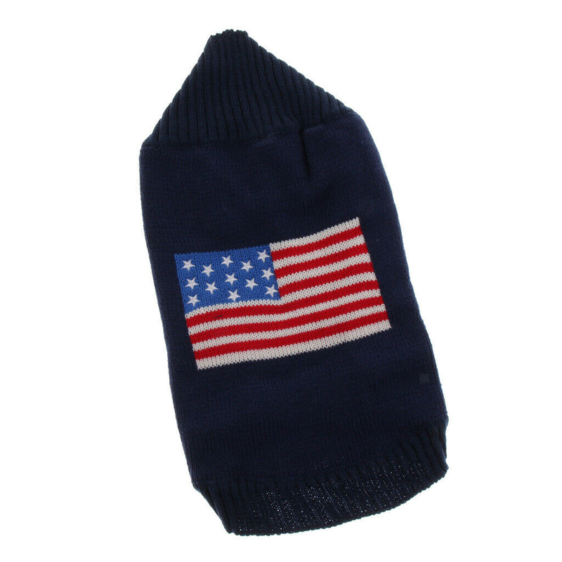 Pet Dog Puppy Blue Sweater Autumn Winter Clothes Warm Jumper Costume   M