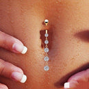 Rhinestone Dangle Navel Belly Rings Barbell Surgical Steel Body Piercing Jewelry