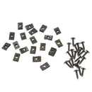 40xBlack Fastener U-Type Clips and Screws Retainers Rivets for Car Bumper