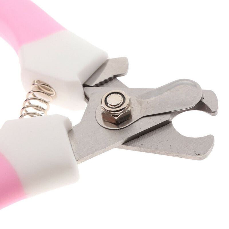 2 Sets of Stainless Steel Cat Dog Nail Clipper & Claw Grooming Trimmer Pink