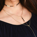 Multi-layer Pendant Necklace Round Slice Clavicle Chain Jewelry (Style 1) A