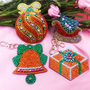 4pcs DIY Christmas Full Drill Special Shaped Diamond Painting Keychain Gift