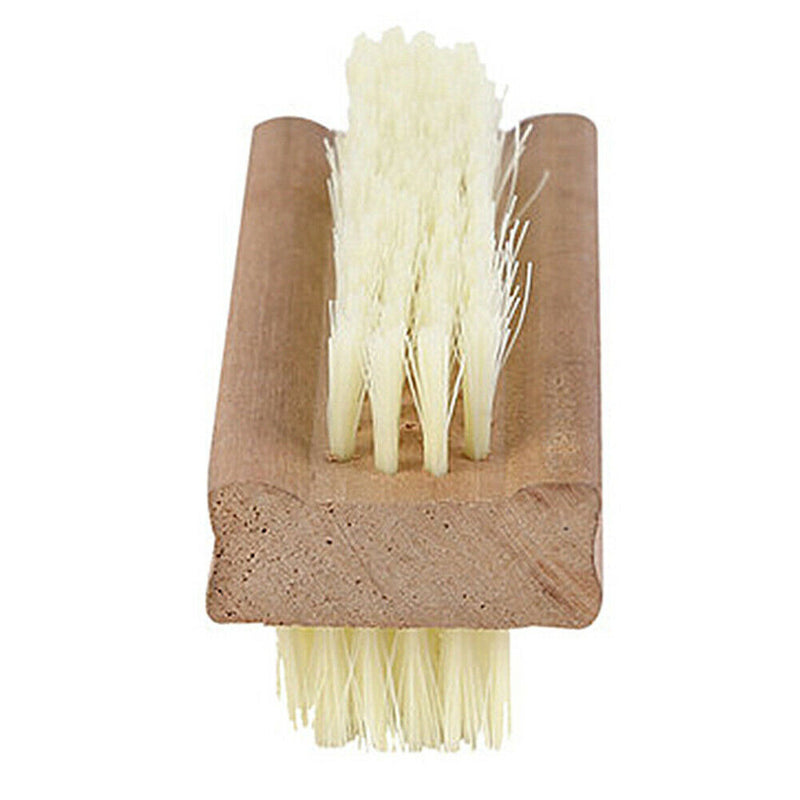 Home Bathroom Non Slip Massage Double Sided Wooden Nail Cleaning Brush Medical