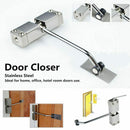 1pc Automatic Mounted Spring Door Closer Stainless Steel Adjustable Surface