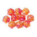 10pcs/set 20 Sided D20 Dice for TRPG Game   Orange Red