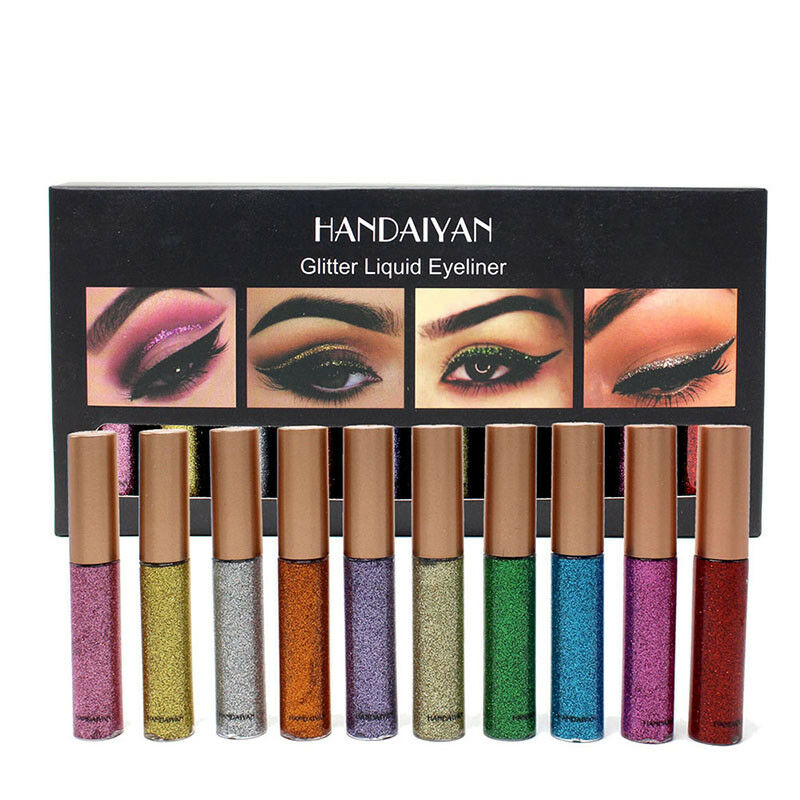 10pcs/set liquid glitter eyeshadow waterproof sequins eye liner shimmer shadowSP