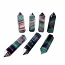50g 50-60MM Natural Colorful Fluorite Quartz Crystal Wand Point Healing Stone AU