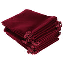 10 pieces Velvet Bags Wedding Party Gift Drawstring Jewelry Pouches Wine Red