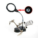 3.5X 12X Helping Hand Glass Clip LED Magnifying-Desk Table Lamp Lens Mag CNC