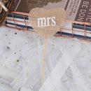 Party Supplies Natural Linen Flag Burlap Flags Wedding Decorations Mr & Mrs JR