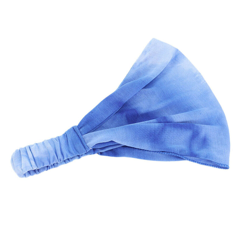 2Pcs Headband Hippy Turban Cotton Stretch Hairband Non-slip Causal Yoga Headwear