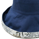 Two Side Wide Brim Cotton Foldable Sun Hat For Women Flower Vacation Japane