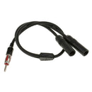12" Universal Male to 2 Female Splitter Extension Radio AM/FM Antenna Cable