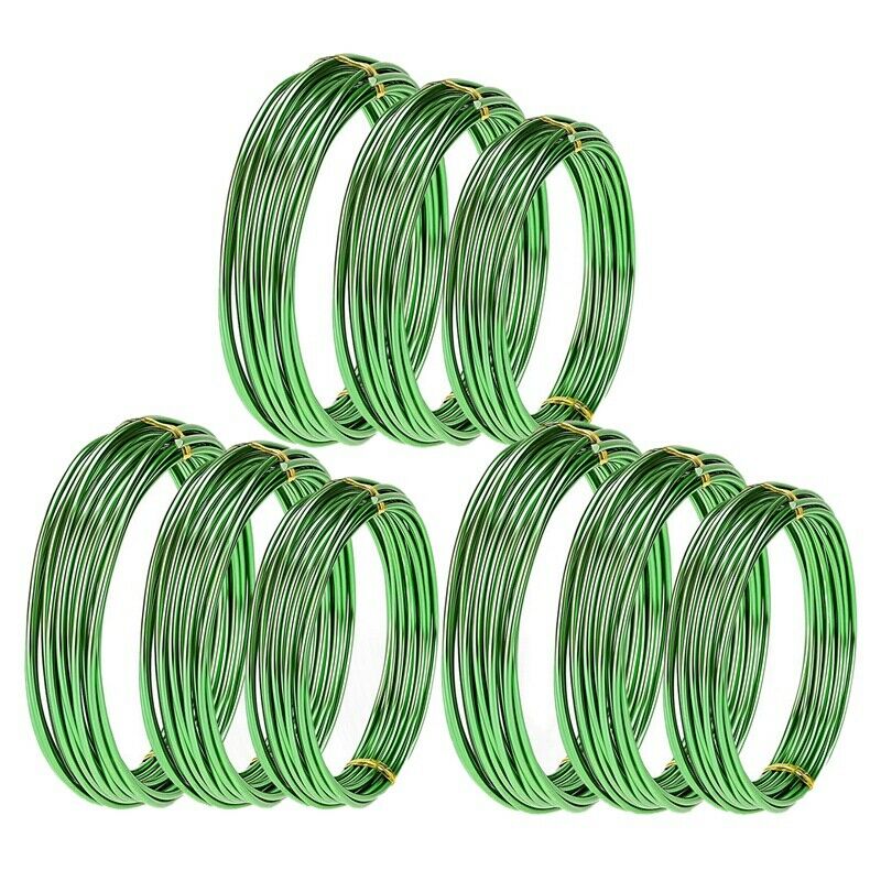 9 Rolls Bonsai Wires Anodized Aluminum Bonsai Training Wire with 3 Sizes (1