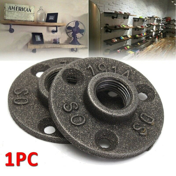 1/2 inch Three Holes Black Iron Flange Pipe Floor Fitting Threaded Wall Mou L4X7