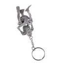 Creative Skeleton on Toilet Key Chain Key Ring Novelty Gift Rubber Metal Ring SE