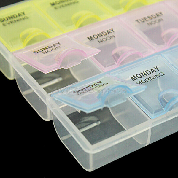 21 Grids 3 Times One Day Daily Weekly Medical Pills Storage-organizer Box Case