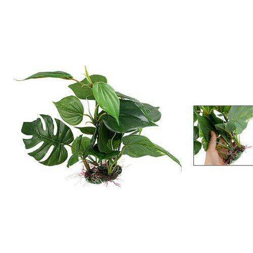 10" Green Lifelike Underwater Plastic Plant Aquatic Water Grass Decor for A