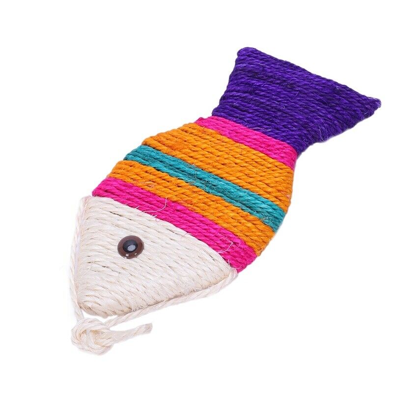 Sisal Rope Fish Shaped Cat Kitten Hanging Scratcher (Random Color)