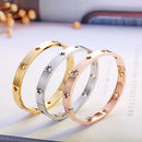Punk Titanium Stainless Steel Stars Bangle for Women No Fading Hollow Penta N1O3