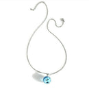 Charm White Clouds Blue Sky Birds Glass Ball Pendant Necklace Terrarium 2.8cm