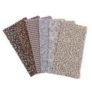 6pcs/set Brown Series Floral Cotton Fabric Patchwork Cloth For Sewing Crafts