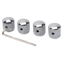 4 Pcs Chrome Guitar Bass Metal Dome Knob For String Instrument Accessory