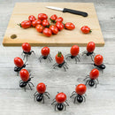Lot of 36, Novelty Cake Pudding Fruit Forks Black ABS Flatware Reusable