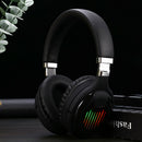TM-061 Bluetooth Headphones w/ Mic LED Light FM Radio TF Card Slot (Black) A