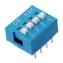 10 Pcs 2 Row 8 Pin 4P Positions 2.54mm Pitch DIP Switch Blue S1R5