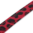 Adjustable PU leather Red Leopard collar for dogs cats size XS