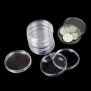 10Pcs 50mm Clear Round Cases Coin Storage Capsules Holder Round Plastic Case M&O
