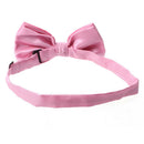 Men's Plain Polyester Pre Tied Wedding Bow Tie (pink)