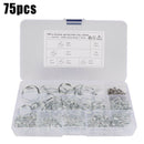 75pcs Car Vehicle Double Wire Fuel Line Hose Pipes Clamps Spring Clip Assortment