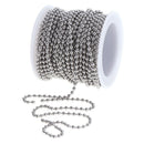 13yd Stainless Steel Beaded Ball Chain 2.5mm Wide DIY Jewelry Findings Craft