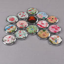 Women makeup compact pocket flamingo mirrors portable double-side folding mirrJR