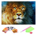 5D DIY Round Drill Diamond Painting Lion Cross Stitch Embroidery Needlework