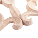 1x Rubber Wood Carved Onlay Applique Unpainted Furniture for Home Door Cabi