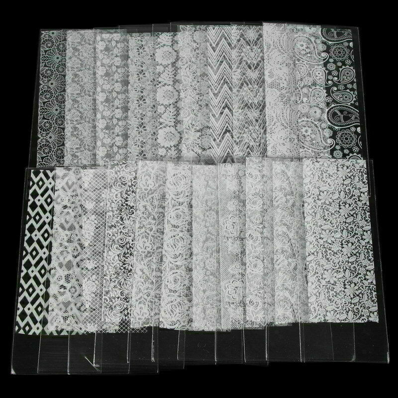 20Sheets Lace Nail Transfer Starry Paper Nail Art Foil 2 Decoration P2S2 St Z5W3