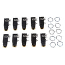 20 Pieces 6.35mm/6.35 Stereo Audio Microphone Female Socket/Jack