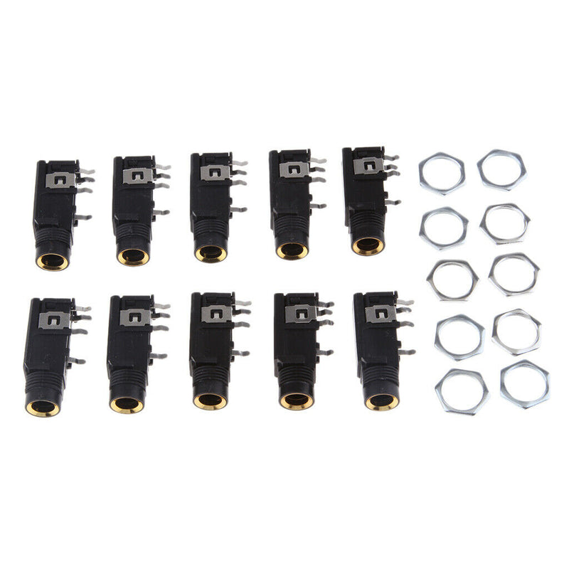 20 Pieces 6.35mm/6.35 Stereo Audio Microphone Female Socket/Jack