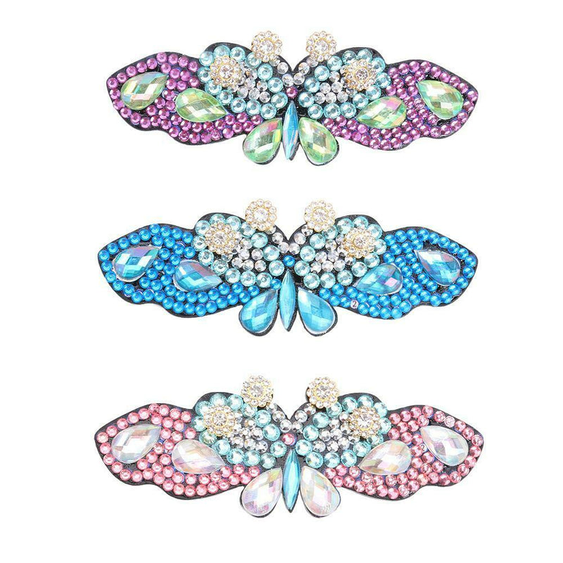 3pcs Butterfly Rhinestone Hair Clip DIY Crystal Bowknot Barrettes (Style 5) A