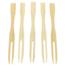 5X(100Pcs Bamboo Fruit Cocktail Forks Party Finger Food Wedding BBQ Buffet O4A5)