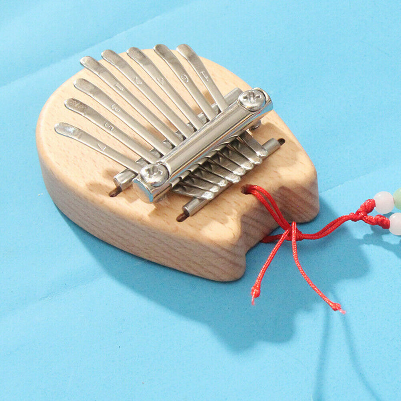 Mini 8 Keys Kalimba Mahogany Thumb Piano w/ Lanyard Percussion Instrument
