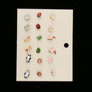 18Pairs Lovely Assorted Animal Owl Butterfly Frog Ear Stud Earrings Gift Set